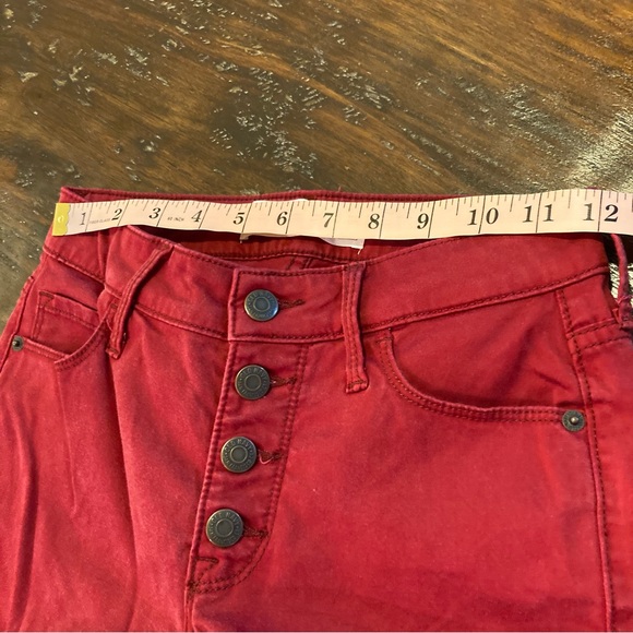 Red Skinny Jeans Button Fly Old Navy Jeggings Size 2 - Picture 6 of 7